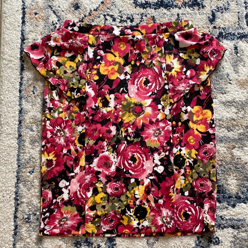 Peplum floral midi skirt